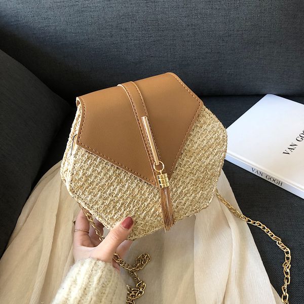 

2019 new fashion women handbags shoulder bag retro weave leather tassel chain bag crossbody shoulder bags hasp casual handbag