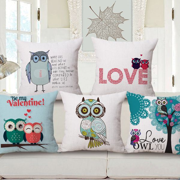 

cartoon owl pillow cotton cushion set