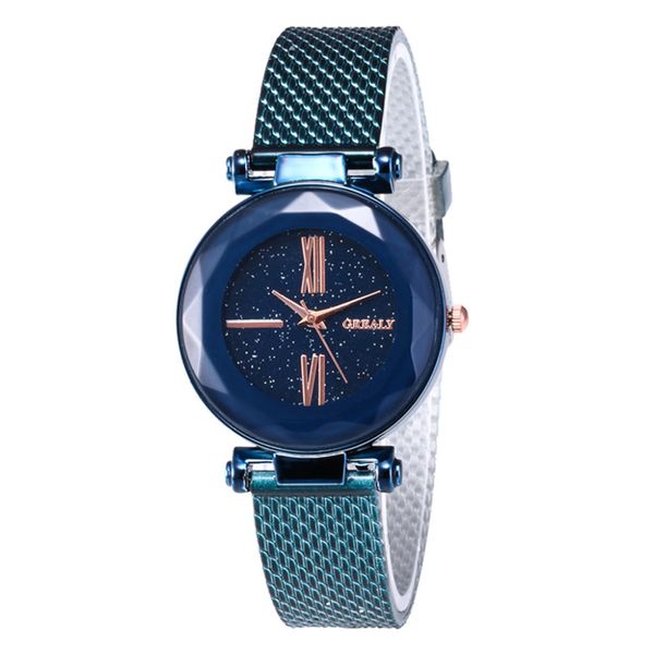 

women watch roman numerals starry sky digital watch fashion dress female quartz wristwatch bayan kol saati 2019, Slivery;brown