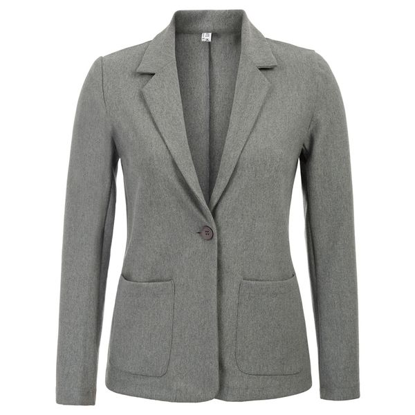 

women's one-button blazer coat office long sleeve lapel stylish, White;black