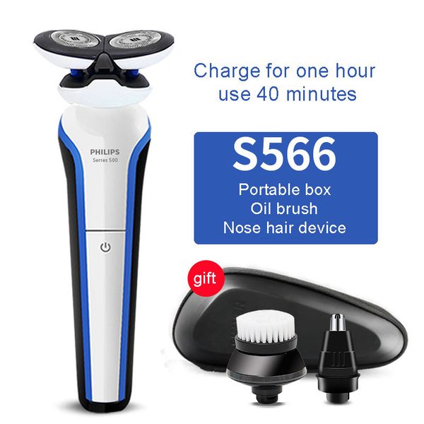 

philips electric shaver with wet and dry skin care s566/02 rechargeable razor one hour fast charge available 45 minutes white