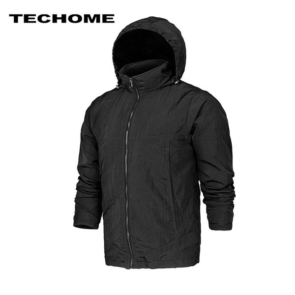 

tide nice spring autumn men jacket solid windproof waterproof coats male casual thin stand collar jacket men overcoat -4xl, Black;brown