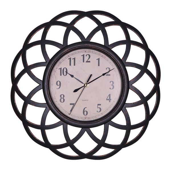 

european creative simple round clock retro wall clock modern design kitchen bedroom office mute decorative quartz