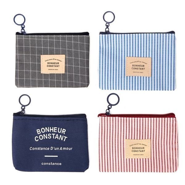 

designer coin purse key pouch women lady small canvas purse zipper wallet coin case pouch bag key holder, Red;black