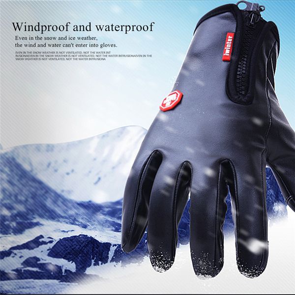 

2017 new winter women men's gloves winter -20 warm gloves all-weather windproof waterproof with zipper ing