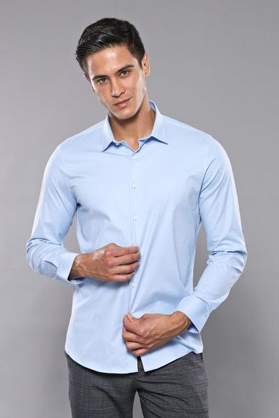 

прямой приталенный fit синий мужские рубашки унимарт магазин | wessi, White;black