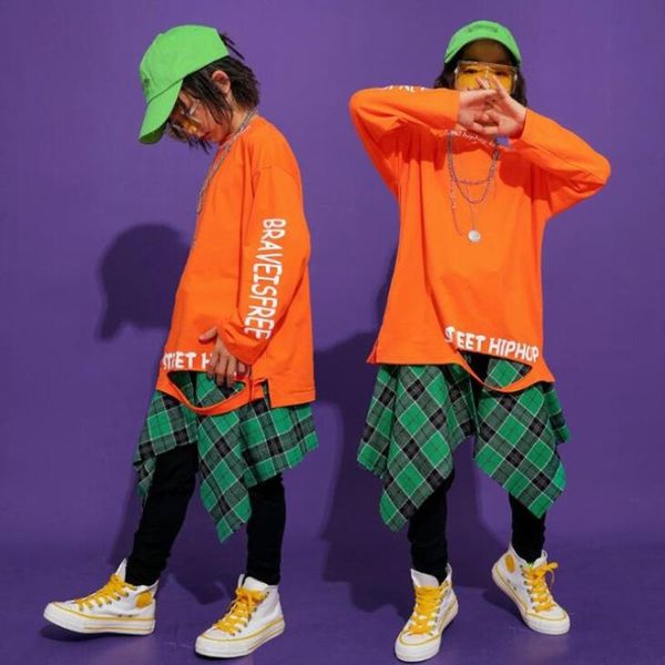 

дети прохладный хип-хоп одежда свободные толстовка топ работает повседневные брюки для девочек производительность джаз танец костюм одежда н, Black;red