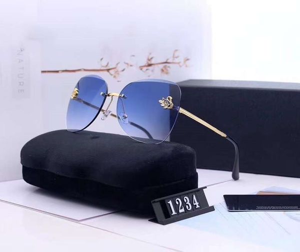 

luxury-women designer sunglasses luxury sunglasses adumbral beach flying bird style c1234glasses uv400 6 color option with box, White;black