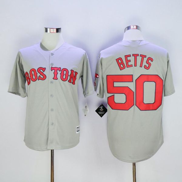 

2019 new fabric flexbase version 50 mookie betts retro jerseys color gray black, Black;blue