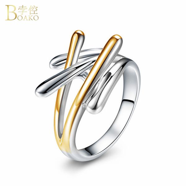 

boako vintage gold & silver color cross rings for women wedding ring fashion bijoux jewelry female finger ring anillos mujer