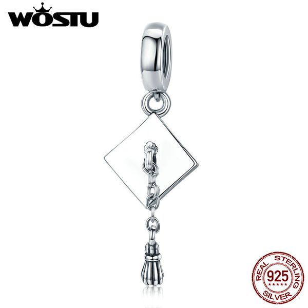 

wostu популярный 925 sterling silver graduate траншеекопателя cap длинная кисточка подвеска шарм подходит женщины браслет diy ювелирных изде, Blue;slivery