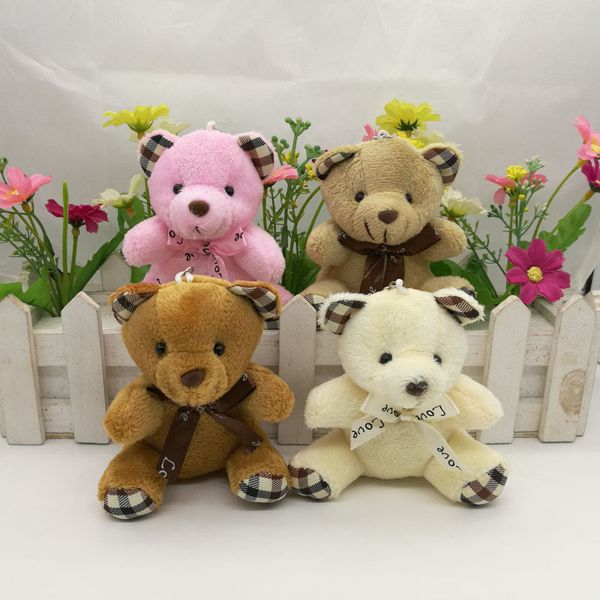 

12pcs/lot 9cm bear plush toys mini teddy bear dolls small gift for party wedding present pendant cute teddy doll
