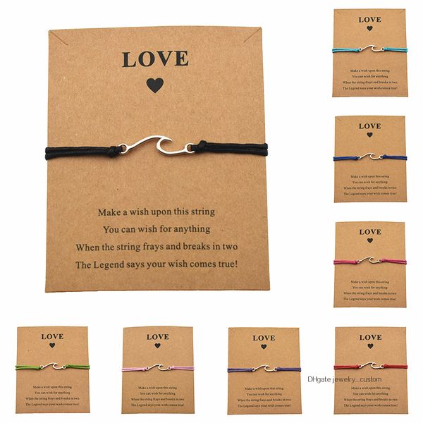 

new lucky beach ocean waves sailing charm friendship bracelets love card for women men lover's couple friends jewelry gifts, Golden;silver