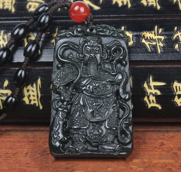 

завод прямых продаж синьцзян qingyu wucai шен мо yupei нефрит кулон хотан нефрита кулон гуань гун кулон, Silver