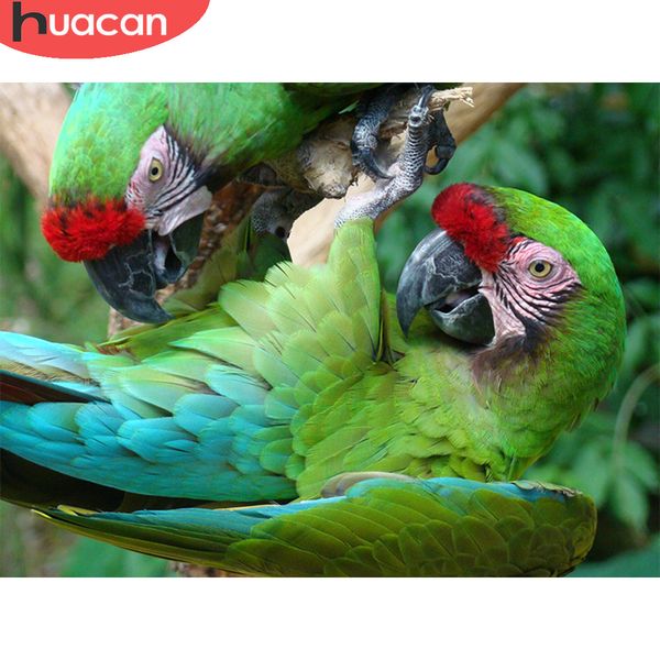 

huacan diy diamond painting 5d parrot embroidery cross stitch animal mosaic home decor handmade new arrival