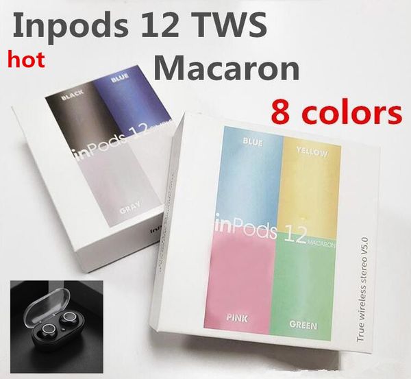 

Беспроводные Bluetooth Наушники i12 TWS inpods 12 Macaron V5.0 стерео Сотовый телефон наушники Спо