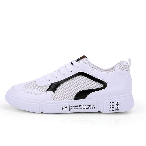 

2019 new mens shoes summer casual men shoes fashion leather casual men sneakers, Black
