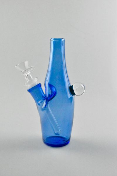 Cachimbo de água de vidro, cachimbo azul de fundo plano, concessões de preço direto da fábrica