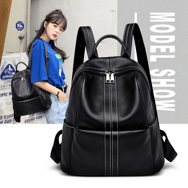 

2019 new women's backpack multifunctional leather women's bag korean backpack mini travel