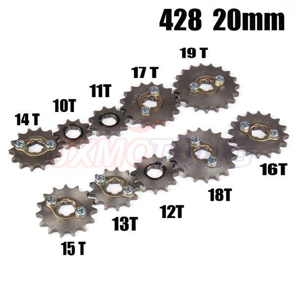 

428 10-19 tooth 20mm id front engine sprocket for stomp ycf upower dirt pit bike atv quad go kart moped buggy scooter motorcycle