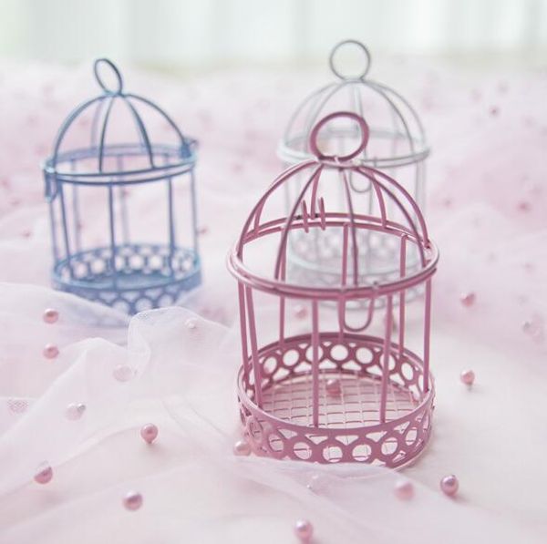 Novo Mini Festa Chocolate Box criativa Bird Cage Wedding Candy Caixa Ferro favores Caixas de presentes