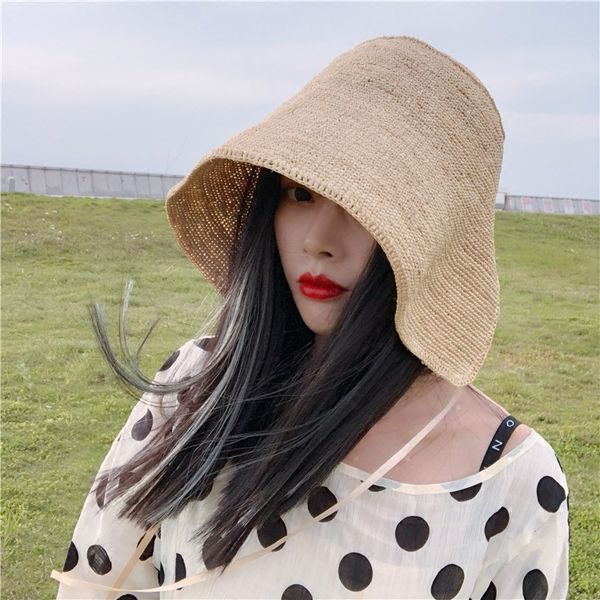 

2019 элегантная соломенная шляпа loli путешествия приморский зонтик raffa женский японский шляпа от солнца, Blue;gray