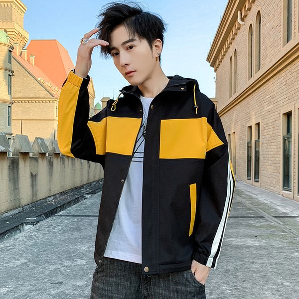 

men's jackets designer hooded brand windbreaker jacket for men women zipper 3 colors slim hip hop long sleeve sweatshirt, Black;brown