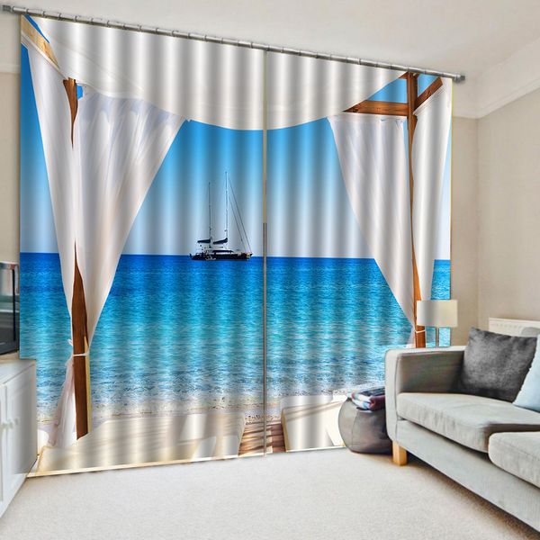 

luxury blackout 3d window curtains for living room bedroom balcony sea view curtains