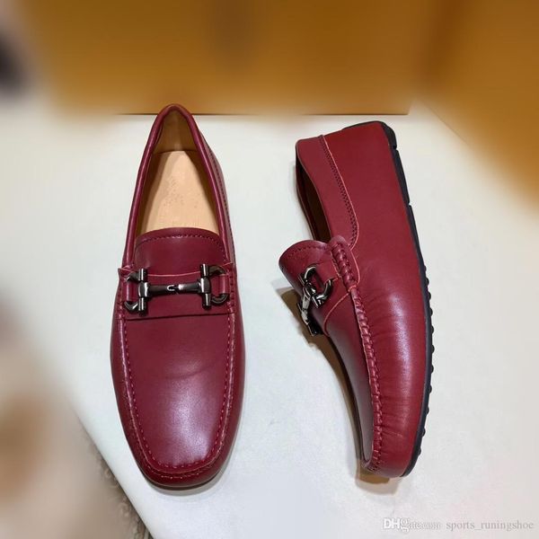 

a1 летняя натуральная кожа мужская обувь повседневная роскошные бренды мужчины мокасины выдалбливают дышащие вождения обувь скольжения на мо, Black