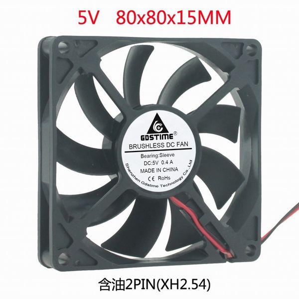 

dc 5v 12v 24v 2pin 8015 8cm 80mm 80*80*15 sleeve bearing silent brushless cooling fan