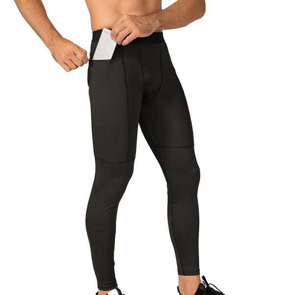 

2019 autumn new men pockets sport pants quick dry men's running pant jogging pants gym fitness zipper clothes sports trousers, Black