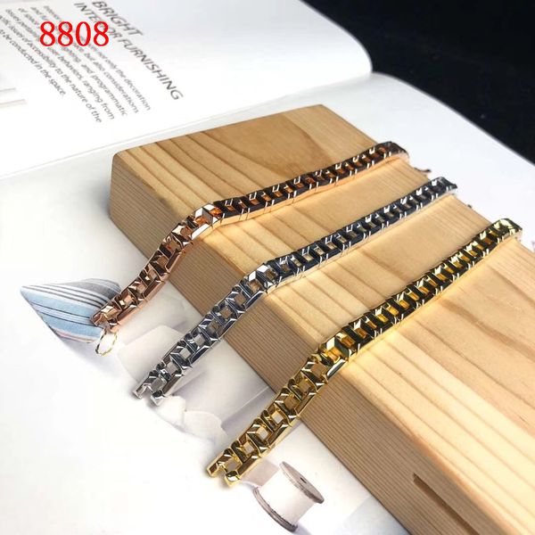 

hardwear chunky chain bracelet titanium steel lover bracelet new trendy women bracelet jewelry gift perfect punk jewelry ps6230a 6, Black