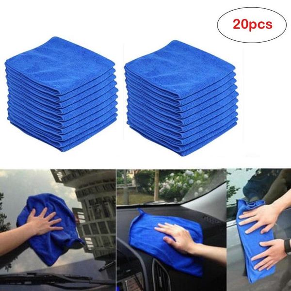 

20pc blue car cleaning cloth kits detailing mirofiber soft polish cloths towel car wipe wash towels 40x40cm selling #y2