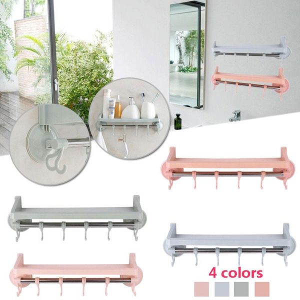

pp wall stacks practical sturdy storage rack sucker hook mount cup durable shower stuff organizer bathroom