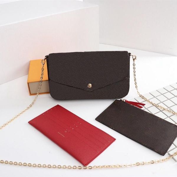 

3pcs/set high qulity classic womens cross body bag designer hand bag leather handbags lady handbag woman shoulder bag totes bags with wallet