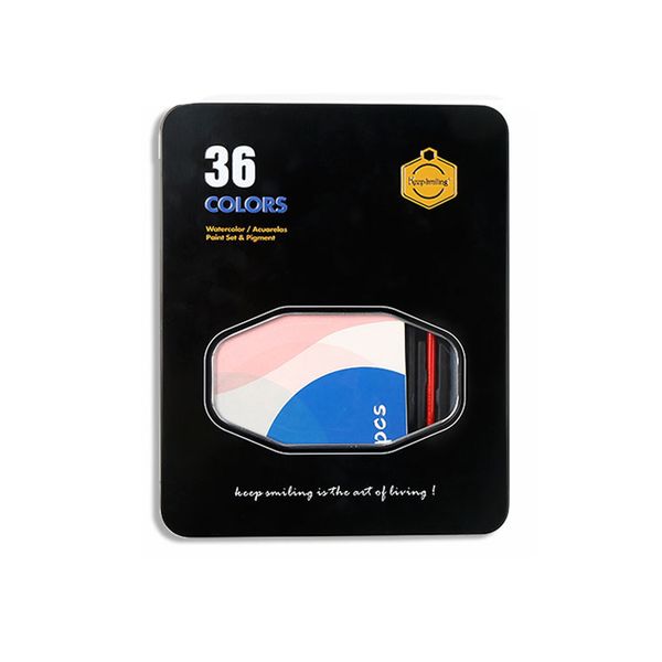 

bgln solid watercolor paint tool set 36 color student design hand-painted beginner student art supplies