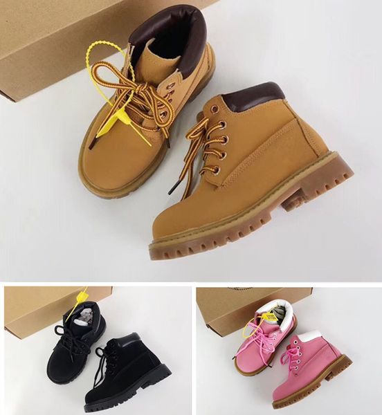 

2019 botas children designer sports shoes sneakers casual boys girls trainers wheat black red kids boots baby gift eur 26-34