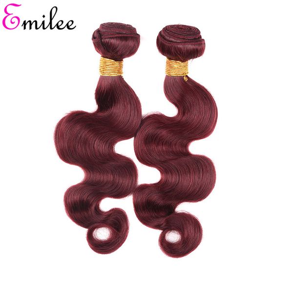 

emilee 99j ombre body wave bundles burgundy ombre hair bundles with closure 4x4 red wine remy hair weave extension, Black