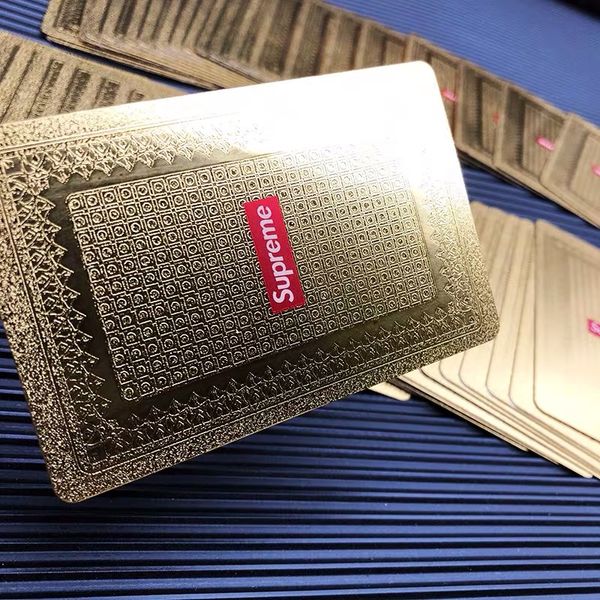 

luxury supre fw13 gold deck of cards 24k gold foil plated poker for gift collection