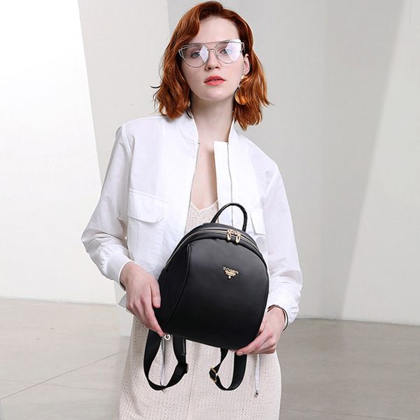 

women's fashion shoulder bag soft leather large-capacity multifunctional student leisure travel bag backpack mochilas