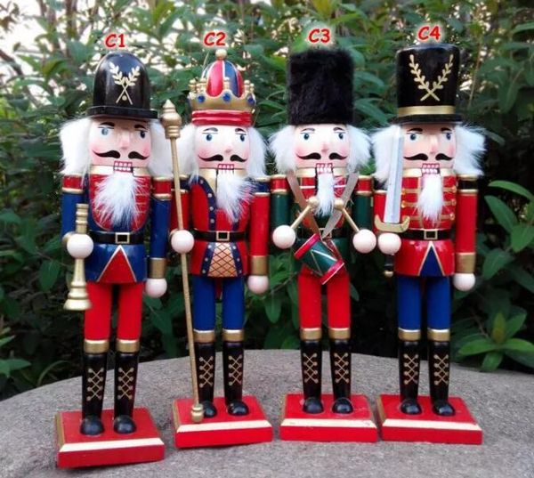 20cm Nutcracker Christmas Toy Soldier Nut Crackers Wooden Decoration Xmas Gift