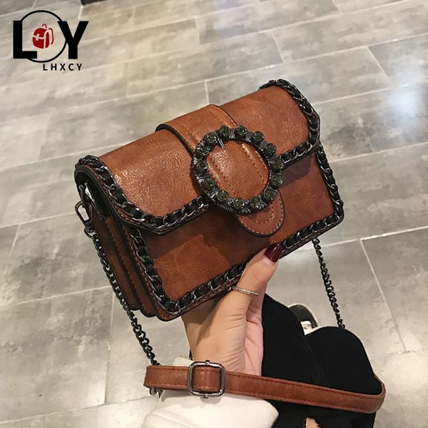 

retro diamond women handbags quality pu leather women's handbag chain shoulder messenger bags crossbody bags for women