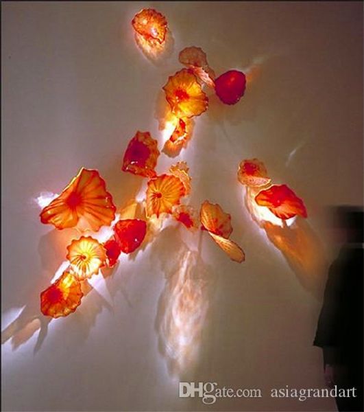Moderne Wandlampen Beleuchtung Leuchten Luxus Kunst handgeblasenes Glas rot gef￤rbtes Glas f￼r Innenh￶hlen Villa Restaurant Korridordekoration