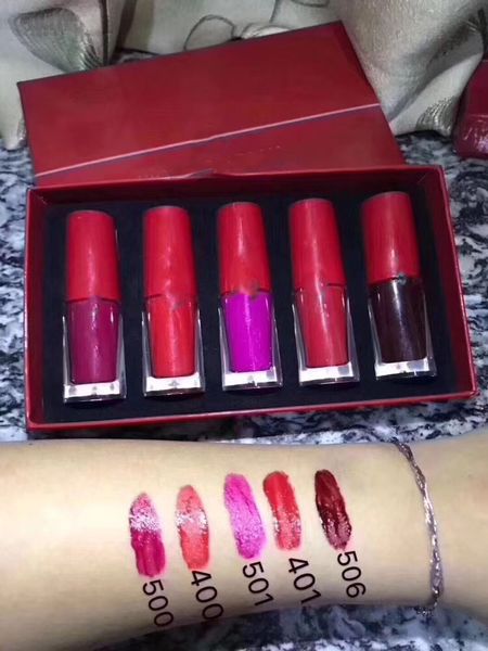 

5pcs/set cosmetics makeup matte lipstick set lipgloss rouge a levre make up lipsticks 5 colors group dhl +gift