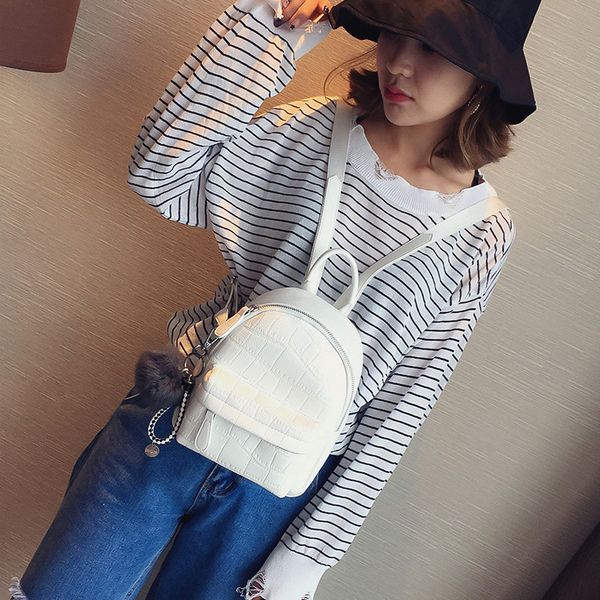 

bag women's 2019 fashion korean-style retro mini pattern new style stone backpack trend small soft backpack