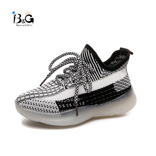 

b&g breathable kids shoes summer mesh boys school shoes girls fashion sneakers anti-slip, Black;red