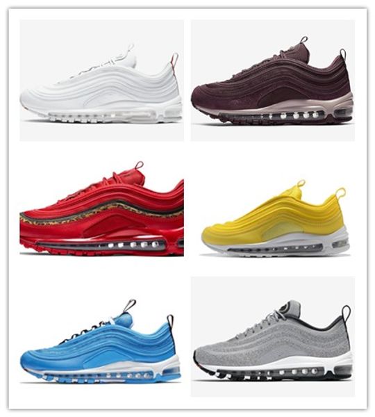 

bred 97 mens running shoes realtree white evergreen sunburst undefeated undftd olive triple black team red men women sports sneakers 36-45