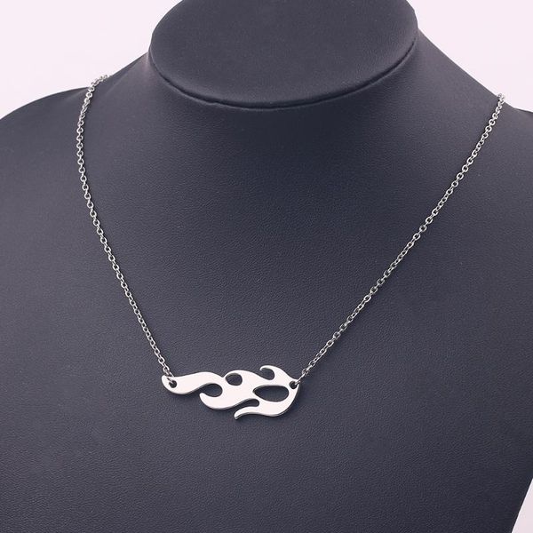 

заявление punk flame ожерелье ключицы hip hop rock flame chain oorbellen воротник metal lady девушка choker мода ювелирные изделия, Silver