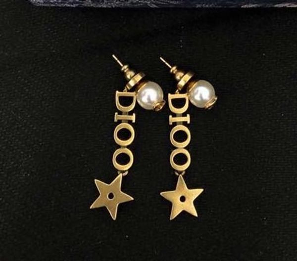 

new fashion pearl letter pendant earrings jewelry women earrings, Golden