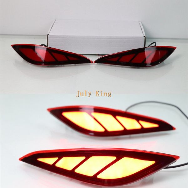

july king led light guide brake lights case for toyota rush 2018+, car rear bumper brake lights + night running warning lights drl
